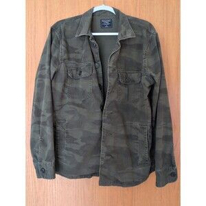 Abercrombie & Fitch Mens M Field Jacket Y2K Olive Green Camo Camouflaged Canvas